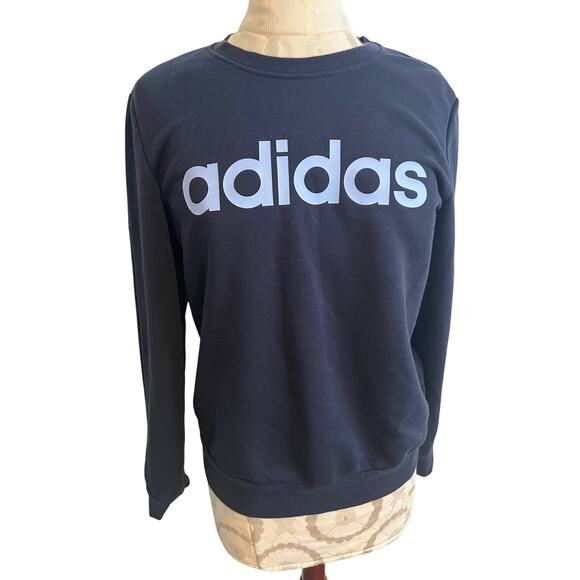 Adidas Navy Crewneck Sweatshirt Small - Picture 1 of 7
